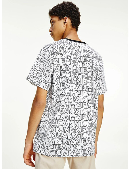 Aop Tommy Jeans men's white t-shirt
