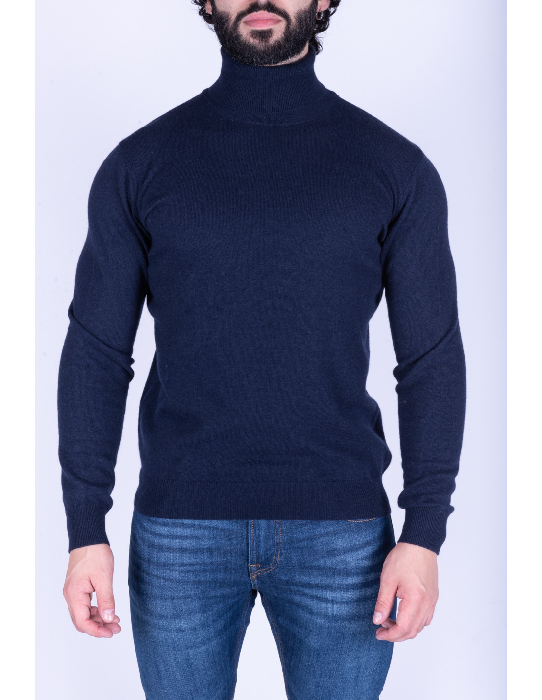 Jersey hombre Chandra cuello alto Taglia S Color Blu.