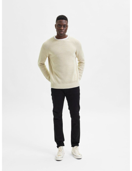 Slhirven Ls Knit Crew W para hombre