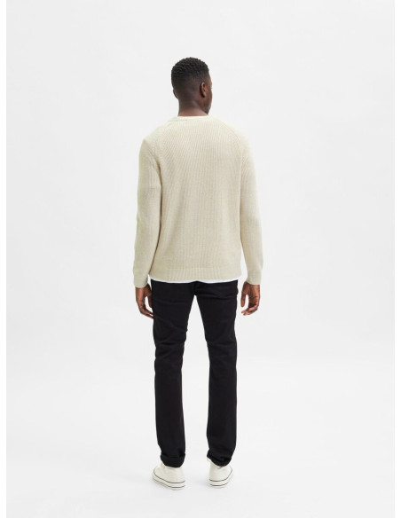 Slhirven Ls Knit Crew W para hombre
