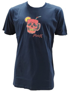 T-shirt girocollo blu scuro uomo Effek teschio