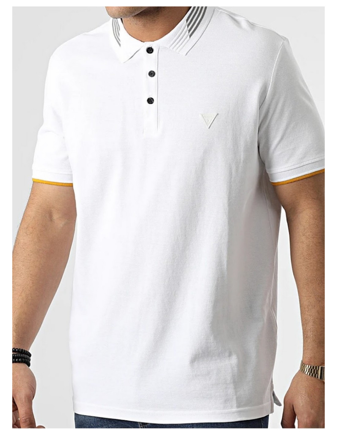 gas Moderador tomar el pelo Polo de hombre Oz Guess Taglia S Color Blanco