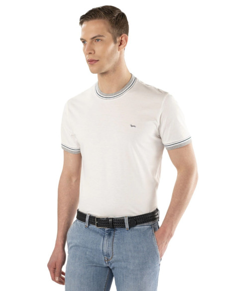 T-shirt uomo Collo e orli rigati Harmont & Blaine 