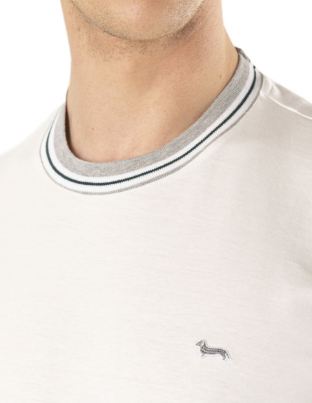 T-shirt uomo Collo e orli rigati Harmont & Blaine 
